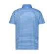 Aguila Golf Light Blue and White Striped Performance Polo Shirt - Image 2