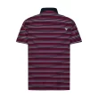Aguila Golf Maroon, Pink, and White Striped Performance Polo Shirt - Image 2
