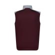 Light Gray and Burgundy Men's Sleeveless Vest - Image 2