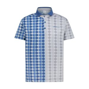 Blue and White Diamond Boy's Golf Polo