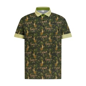 Dark Green Cheetah Men's Golf Polo