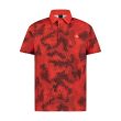 Moderno Pixel Comb Red Boy's Golf Polo - Image 1