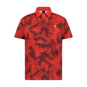 Moderno Pixel Comb Red Men’s Golf Polo