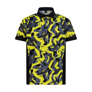 Neon Yellow Geometric Men's Golf Polo