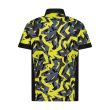 Neon Yellow Geometric Men's Golf Polo - Image 2