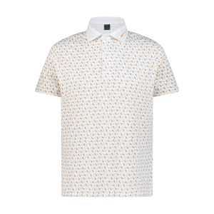 White Printed Boy's Golf Polo