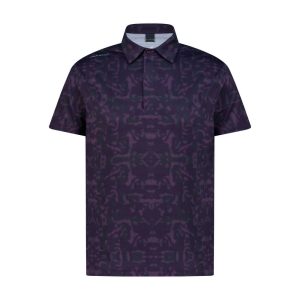 Dark Aubergine Printed Boy's Golf Polo
