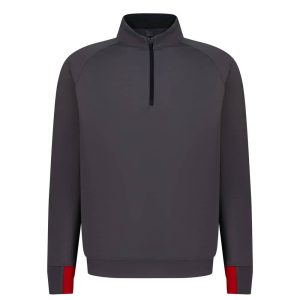 Aguila Golf Dark Gray with Red Accents Men's Long-Sleeve Pullover
