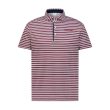 Aguila Golf Maroon and White Striped Performance Polo Shirt - Image 1