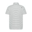 Aguila Golf White and Black Striped Performance Polo Shirt - Image 2