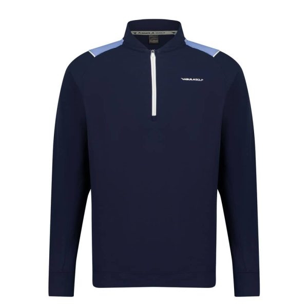 Aguila Golf Men's Pullover – Navy Blue Half-Zip Long-Sleeve Fit