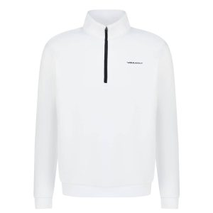 Aguila Golf Men's Pullover – White Half-Zip Long-Sleeve Fit

