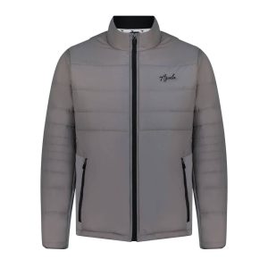 Aguila Golf Padded Jacket – Light Gray Full-Zip Performance Fit