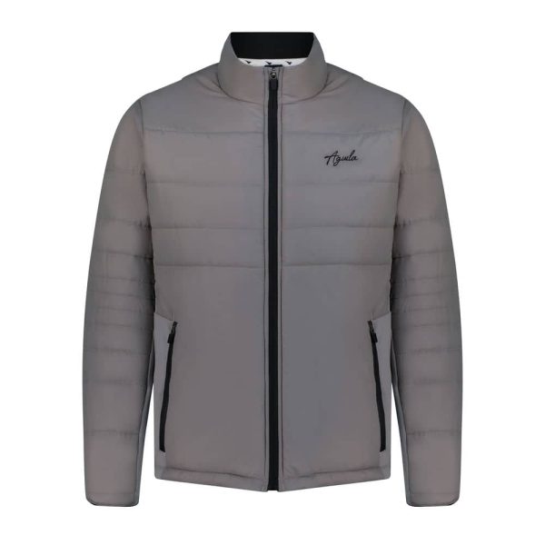 Aguila Golf Padded Jacket – Light Gray Full-Zip Performance Fit
