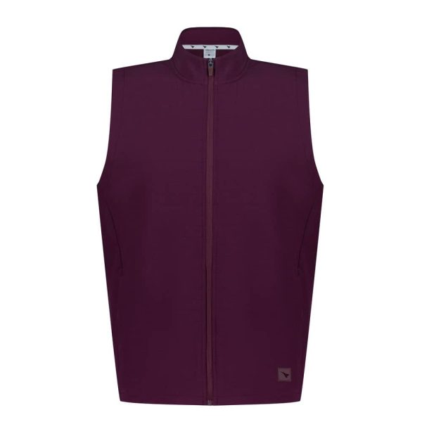 Aguila Golf Sleeveless Vest – Burgundy Full-Zip Performance Fit