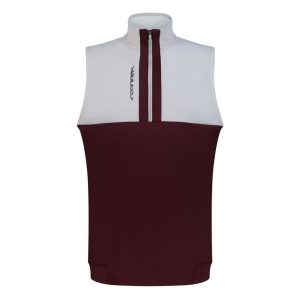 Aguila Golf Sleeveless Vest – Burgundy & Gray Half-Zip Fit