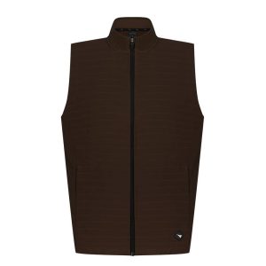 Aguila Golf Sleeveless Vest – Deep Brown Full-Zip Performance Fit
