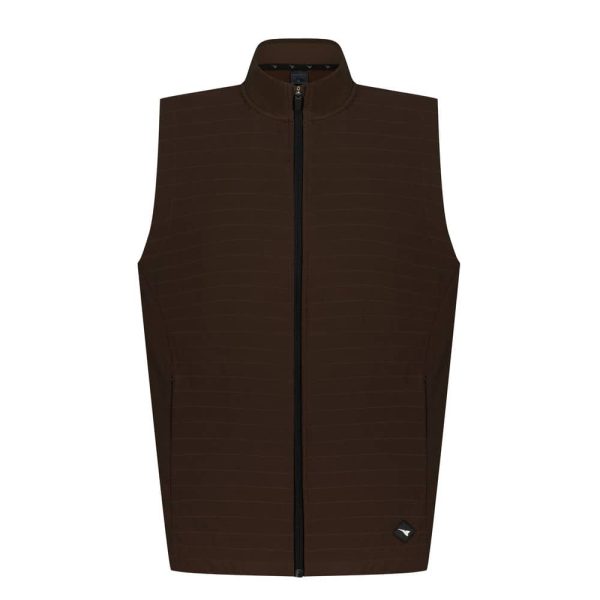 Aguila Golf Sleeveless Vest – Deep Brown Full-Zip Performance Fit