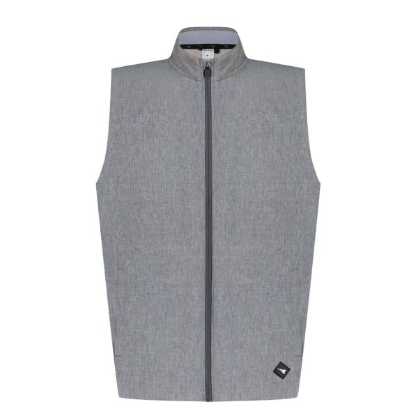 Aguila Golf Sleeveless Vest – Light Gray Full-Zip Performance Fit