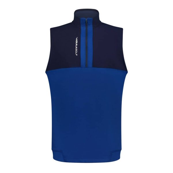 Aguila Golf Sleeveless Vest – Royal & Navy Blue Half-Zip Fit