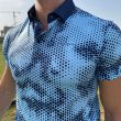 Moderno Pixel Comb Teal Men’s Golf Polo - Image 3