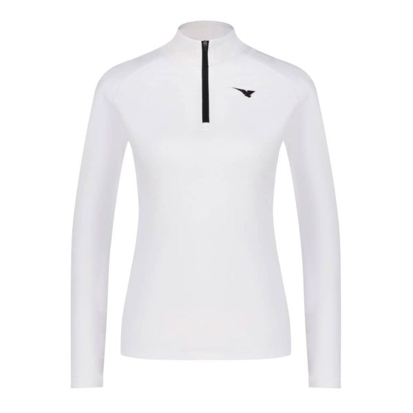 Aguila Women's Long-Sleeve Quarter-Zip Golf Top – White Performance Layer