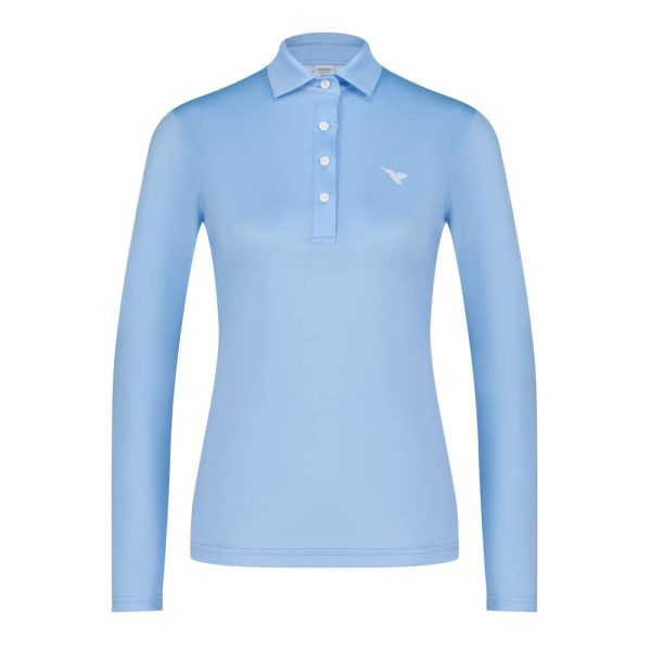 Aguila Women's Long-Sleeve Light Blue Performance Polo