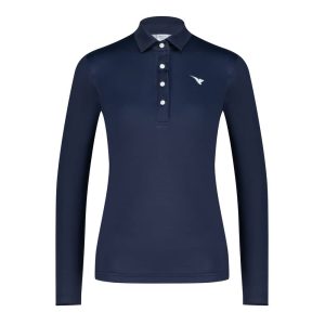 Aguila Golf Long-Sleeve Performance Polo – Dark Navy