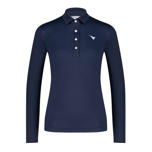 Aguila Golf Long-Sleeve Performance Polo – Dark Navy