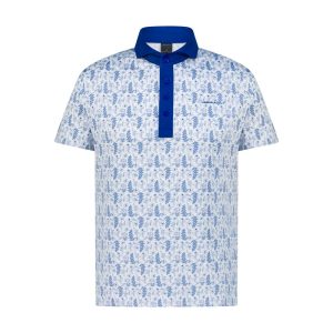 Pale Sky Blue Printed Men’s Golf Polo