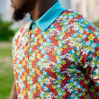 Moderno Dazzling Blooms Men’s Golf Polo - Image 3