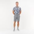 Moderno Pixel Comb Light Grey Men’s Golf Polo - Image 2