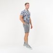 Moderno Pixel Comb Light Grey Men’s Golf Polo - Image 3