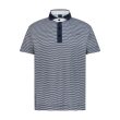AGUILA GOLF men’s striped performance polo shirt with navy contrast collar and moisture-wicking fabric